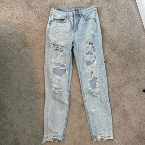 American Eagle Outfitters Ripped Light Blue Skinny Jeans